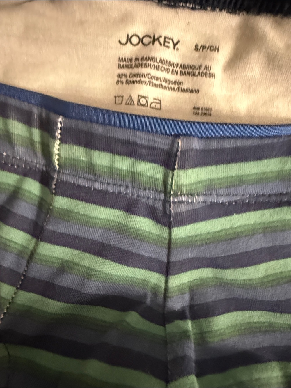 Jockey Men's Striped Briefs in Blue and Green - Picture 3 of 3
